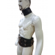 Men's Adjustable Leather BDSM Collar and Waist Belt Set for Fetish and Bondage Wear