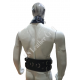 Men's Adjustable Leather BDSM Collar and Waist Belt Set for Fetish and Bondage Wear