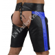 Men's Leather Short Chaps 'Biker Boy' - Adjustable Buckle, Laces Fly, and Riveted Details for a Stylish and Erotic BDSM Fetish Wear Experience Men's Leather Short Chaps 'Biker Boy' - Adjustable Buckle, Laces Fly, and Riveted Details for a Stylish and Erotic BDSM Fetish Wear Experience