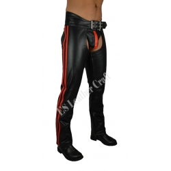Biker Leather Chap, Men's Leather Chap, Real Leather Gay Chap, 100% Cowhide Leather Trouser, Chap Rider Black Chaps