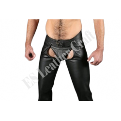 Hand Made Genuine Leather Chaps For Men and Women - Unisex Black Biker Leather Motorcycle Chaps - Hand Crafted Leather Chaps Bikers Costume