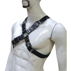 X Harness for Men - Leather Chest Harness - Adjustable BDSM Harness - Gay, Fetish, and Fetish Gear