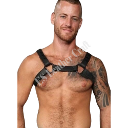 Men's Black Leather Chest Harness - BDSM Fetish Gear - Erotic Wear - Kink Wear - Mature Men's Fetish - Sexy BDSM Gear