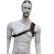 Men's Adjustable Leather Shoulder Harness 'Tactical Bondage' - Padded Straps, Metal Buckles, and Riveted Details for BDSM, Fetish, and Kink Lifestyle Enthusiasts