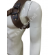 Men's Adjustable Leather Shoulder Harness 'Tactical Bondage' - Padded Straps, Metal Buckles, and Riveted Details for BDSM, Fetish, and Kink Lifestyle Enthusiasts