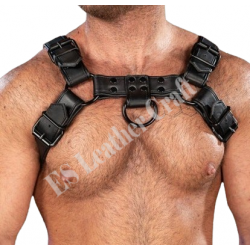 Men's Leather Bulldog Chest Harness – Handcrafted Harness - Plus Size Options - Gift for Men - Leather Outfit Accessory