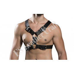 Men Real Leather X-back men's harness, H- front harness, X-back harness, Genuine Cow leather men's harness