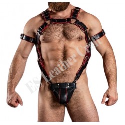 Men's Leather Bulldog Trojan Body Harness - Handcrafted BDSM and Fetish Gear for Men - Perfect for Bondage and Kink Play