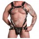 Men Genuine Black Leather Harness Jock Strap Set Body Harnesses Bull Dog Harness Men Fetish Harness Men Bondage Harness, BDSM Body Harness