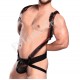 Handmade Black Men's Leather Crossbow Body Harness Chest Armor Buckles Adjustable Strap Belt Club Costume, Gay Adult Body Harness Jockstrap