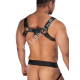 Black Leather with Black Piping Chest Harness and Jockstrap | Gay Adult Harness | BDSM Bondage Harness Jockstrap | Club Wear Costumes Harness