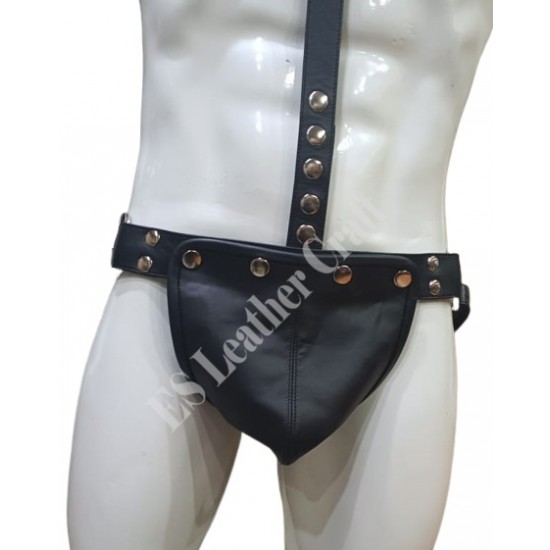 Men's leather Y Style Leather Body Harness Adjustable Jock Straps Removable Gay, Real Leather Harness with Jockstrap, Bondage Body Harness