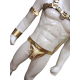 Men’s Gold Leather Chest Harness & Matching Pouch Set – Adjustable Handmade Leather Gear