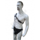 Men's Leather Shoulder Harness with Padded Brief Style Underwear - Adjustable Straps, Metal Buckles, and Riveted Details for BDSM, Fetish, Kink, and Erotic Lifestyle Enthusiasts Men's Leather Shoulder Harness with Padded Brief Style Underwear - Adjustable Straps, Metal Buckles, and Riveted Details for BDSM, Fetish, Kink, and Erotic Lifestyle Enthusiasts