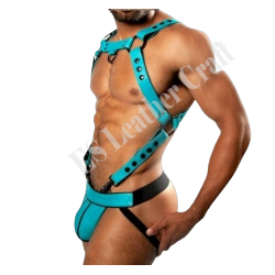 Men's Leather Harness Body Chest Armor Buckles Adjustable Strap Belt Club Custom Bull Dog Harness Men Fetish Harness Men Bondage Harness