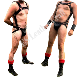 Men Genuine Black Leather Harness Jock Strap Set Body Harnesses Bull Dog Harness Men Fetish Harness Men Bondage Harness