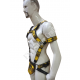 Men's 100% Genuine Yellow Printed Leather Harness with Jockstrap & Bicep Strap – Gay Body Harness, BDSM Chest Harness, Fetish Leather Harness for Men Men's 100% Genuine Yellow Printed Leather Harness with Jockstrap & Bicep Strap – Gay Body Harness, BDSM Chest Harness, Fetish Leather Harness for Men