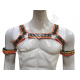 Men's Black & Orange Genuine Leather Harness and Jockstrap Set – Gay Pride, Festival, BDSM, Rave Outfit Men's Black & Orange Genuine Leather Harness and Jockstrap Set – Gay Pride, Festival, BDSM, Rave Outfit