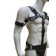 Men's Black Genuine Leather Harness & Jockstrap Set – Fetish Body Harness for Gay Pride, Festivals, Raves, and BDSM Wear