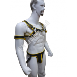 Men's 100% Genuine Leather Trojan Body Harness with Handle – Adjustable Chest Armor, Fetish Wear, BDSM Gear, Sexy Adult Harness