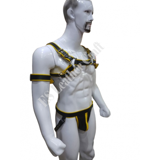 Men's 100% Genuine Leather Trojan Body Harness with Handle – Adjustable Chest Armor, Fetish Wear, BDSM Gear, Sexy Adult Harness