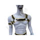 Men's 100% Genuine Leather Trojan Body Harness with Handle – Adjustable Chest Armor, Fetish Wear, BDSM Gear, Sexy Adult Harness