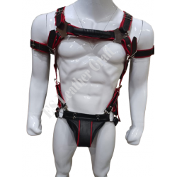 Men's Handle Harness and Jockstrap Set – Leather BDSM Fetish Gear, Adjustable Bondage Outfit, Sexy Rave Wear, Roleplay & Clubwear