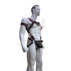 Men's Handle Harness and Jockstrap Set – Leather BDSM Fetish Gear, Adjustable Bondage Outfit, Sexy Rave Wear, Roleplay & Clubwear