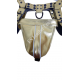 Gold Leather Men's Harness and Jockstrap Set – Leather BDSM Fetish Gear, Bondage Outfit, Sexy Clubwear, Adjustable Festival Rave Wear