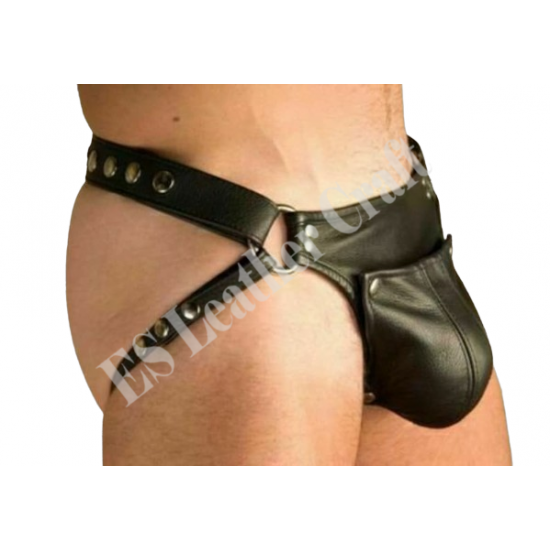 Men’s Leather Jockstrap – Sexy Fetish & Bondage Wear with Adjustable Straps – Gay Clubwear, BDSM Gear, and Festival Outfit Men’s Leather Jockstrap – Sexy Fetish & Bondage Wear with Adjustable Straps – Gay Clubwear, BDSM Gear, and Festival Outfit
