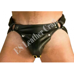 Men’s Leather Jockstrap – Sexy Fetish & Bondage Wear with Adjustable Straps – Gay Clubwear, BDSM Gear, and Festival Outfit