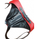 Men's Black & Red Genuine Leather Jockstrap with Front Zipper - Snap-Button Fetish Underwear