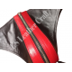 Men's Black & Red Genuine Leather Jockstrap with Front Zipper - Snap-Button Fetish Underwear