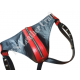 Men's Black & Red Genuine Leather Jockstrap with Front Zipper - Snap-Button Fetish Underwear