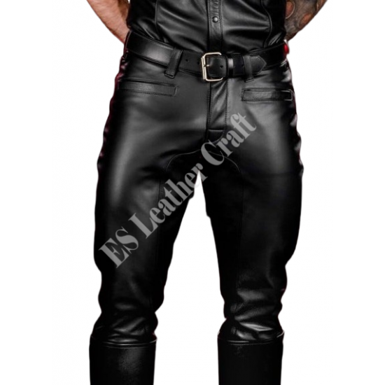 Men's Leather Pant, Leather Trousers for Biker, Genuine Plan Leather pant for Men's, Black leather Pant, Simple Leather Pant, Girt for man