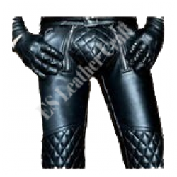 Men's Real Leather Diamond Padded Pants – Gay Leather Pants, Punk Kink Jeans, BLUF Trousers, Biker Saddle Pants, Fetish Gay Uniform