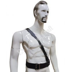 Men’s Sam Brown Leather Belt – Military & Police Uniform Belt with Shoulder Strap – Genuine Handmade Duty Belt