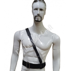 Men’s Sam Brown Leather Belt – Military & Police Uniform Belt with Shoulder Strap – Genuine Handmade Duty Belt