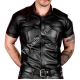 Genuine Leather Men's Half Sleeve Shirt-Black Leather Shirt-Handmade Real Leather Formal Shirt- Casual Shirt-Men's Leather Shirt-Gym Shirt