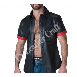 Men’s Leather Sleeveless Shirt – Stylish Biker, Fetish & Clubwear Muscle Shirt – Handmade Gothic & Punk Fashion