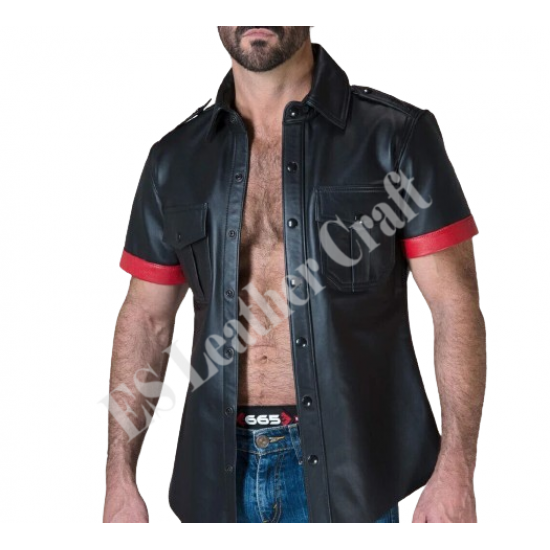 Men’s Leather Sleeveless Shirt – Stylish Biker, Fetish & Clubwear Muscle Shirt – Handmade Gothic & Punk Fashion Men’s Leather Sleeveless Shirt – Stylish Biker, Fetish & Clubwear Muscle Shirt – Handmade Gothic & Punk Fashion