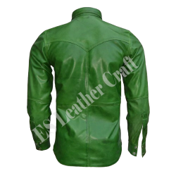 "Men’s Full Sleeve Leather Shirt – Stylish Biker, Gothic & Fetish Wear – Handmade Motorcycle & Clubwear Outfit"