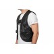 Men’s Black Genuine Leather Vest Harness with Front D-Ring