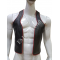 "Men's Masterpiece Leather Vest 'Toro' - The Bull - Embossed with 'Property of Master' Back Fetish Nameplate for BDSM and Fetish Enthusiasts"