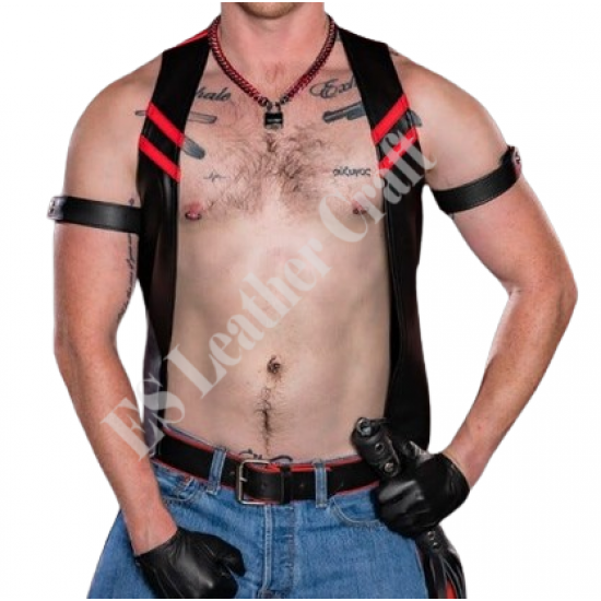 Men’s Genuine Lambskin Leather Bikers Vest Bar Vest Black And Red Leather Steampunk Vest Handmade Motorbike Vest Party Vest Gym Vest Men’s Genuine Lambskin Leather Bikers Vest Bar Vest Black And Red Leather Steampunk Vest Handmade Motorbike Vest Party Vest Gym Vest