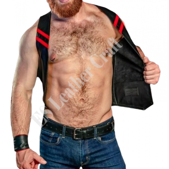 Men’s Genuine Lambskin Leather Bikers Vest Bar Vest Black And Red Leather Steampunk Vest Handmade Motorbike Vest Party Vest Gym Vest Men’s Genuine Lambskin Leather Bikers Vest Bar Vest Black And Red Leather Steampunk Vest Handmade Motorbike Vest Party Vest Gym Vest