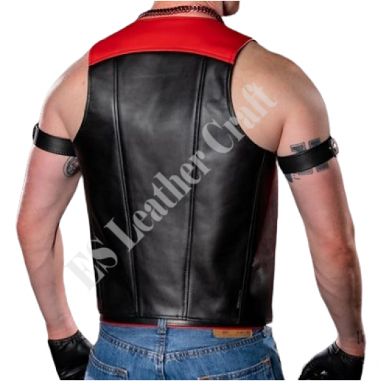 Men’s Genuine Lambskin Leather Bikers Vest Bar Vest Black And Red Leather Steampunk Vest Handmade Motorbike Vest Party Vest Gym Vest Men’s Genuine Lambskin Leather Bikers Vest Bar Vest Black And Red Leather Steampunk Vest Handmade Motorbike Vest Party Vest Gym Vest
