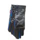 Men’s Black & Blue Genuine Leather Kilt Set with Matching Wrist Cuff – Custom Handmade