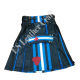 Men’s Black & Blue Genuine Leather Kilt Set with Matching Wrist Cuff – Custom Handmade