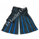 Men’s Black & Blue Genuine Leather Kilt Set with Matching Wrist Cuff – Custom Handmade